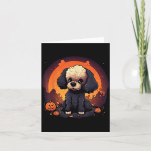 Poodle Dog Halloween Men Women Kids Card