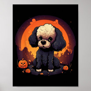 Poodle Dog Halloween Men Women Kids Poster
