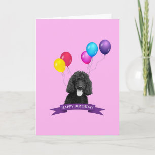 Poodle Dog Happy Birthday Greeting Card