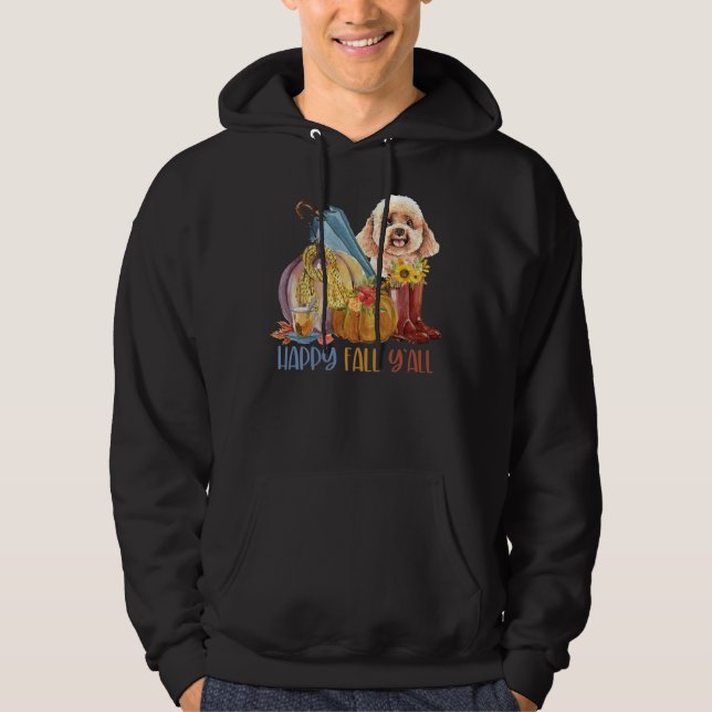 Poodle Dog Happy Fall Y All  Christmas Thanksgivin Hoodie (Front)