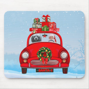Poodle Dog In Car With Santa Claus Mouse Mat