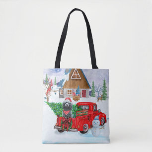 Poodle Dog In Christmas Delivery Truck Snow Tote Bag