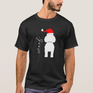 Poodle Dog In Santa Claus Hat Christmas Holiday T-Shirt