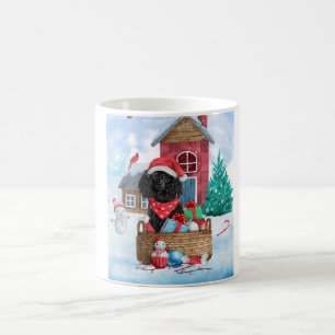 Poodle Dog In snow Christmas Dog House Coffee Mug