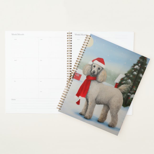 Poodle Dog in Snow Christmas Planner (Display)