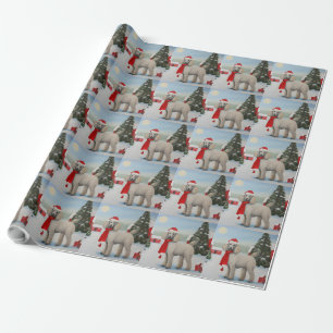 Poodle Dog in Snow Christmas Wrapping Paper