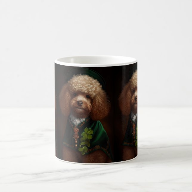 Poodle Dog in St. Patrick's Day Dress Coffee Mug (Center)