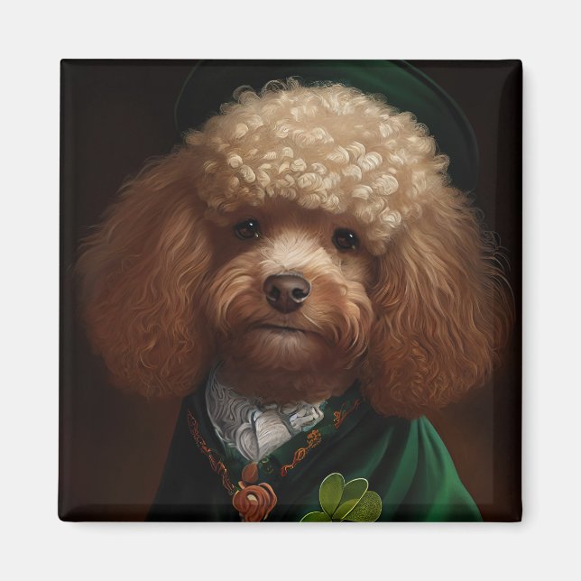Poodle Dog in St. Patrick's Day Dress Magnet (Front)