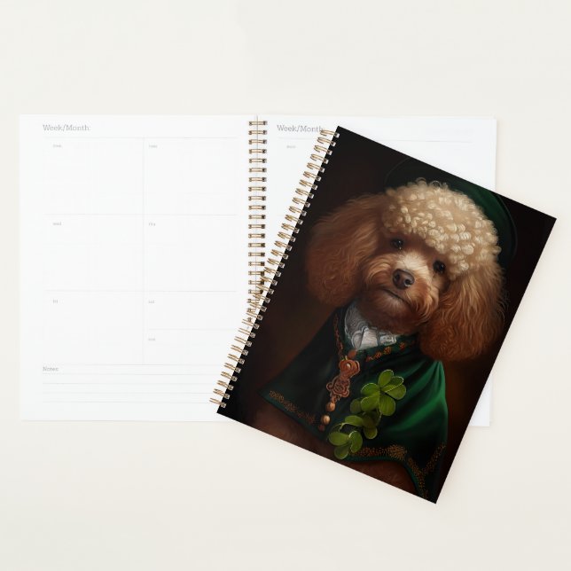 Poodle Dog in St. Patrick's Day Dress Planner (Display)