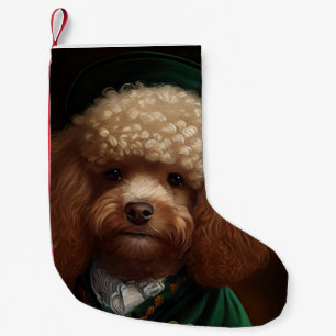 Poodle Dog in St. Patrick's Day Dress Small Christmas Stocking