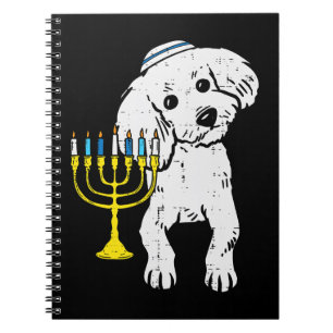 Poodle Dog Jewish Poodle Dog Menorah Hanukkah Paja Notebook