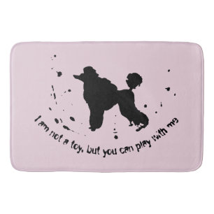 Poodle Dog Joke Abstract Ink Splatter Funny Bath Mat