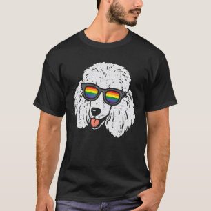 Poodle Dog LGBTQ Rainbow Flag Gay Pride Ally Dog L T-Shirt
