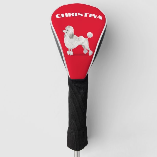 Poodle Dog Lover Red Personal  Golf Head Cover (Front)