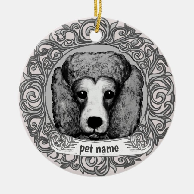 Poodle Dog Loving Memory ornament (Front)