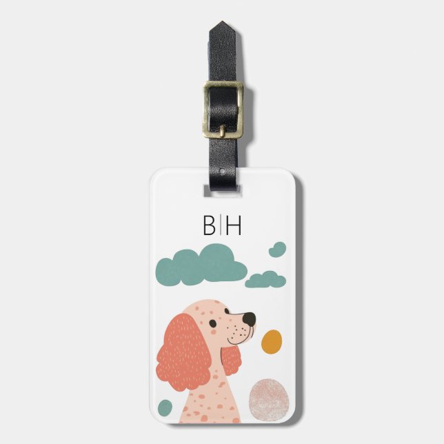 Poodle Dog Luggage Tag (Front Vertical)