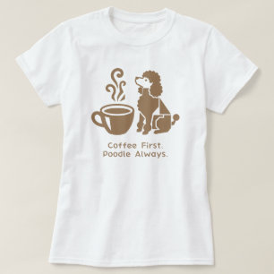 Poodle Dog Mum Coffee Lover Minimalist Graphic T-Shirt
