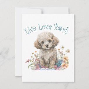 Poodle Dog Mum Floral Card