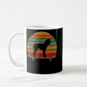 Poodle Dog on Skateboard Vintage Retro Funny Skate Coffee Mug