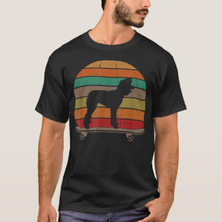 Poodle Dog on Skateboard Vintage Retro Funny Skate T-Shirt
