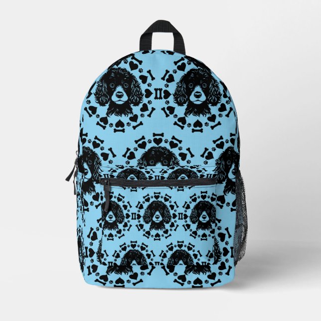 Poodle Dog Owner Printed Backpack (Front)