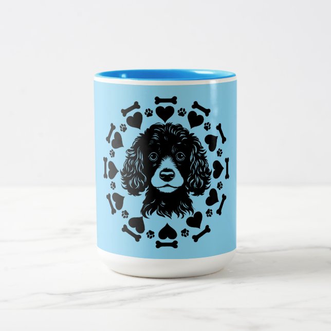 Poodle Dog Owner Two-Tone Coffee Mug (Center)