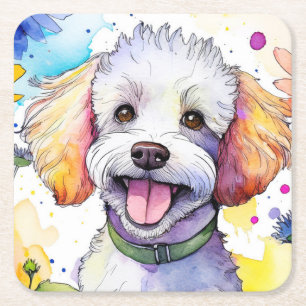 Poodle Dog Paper Coaster