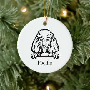 Poodle dog Personalised Pet Ornament, Cu Ceram Ceramic Tree Decoration
