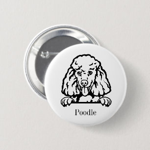 poodle dog personalized   6 cm round badge