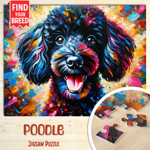 Poodle Dog Portrait Acrylic Art Print Dog Lover Jigsaw Puzzle