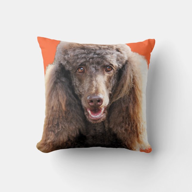 Poodle Dog Portrait Cushion (Front)