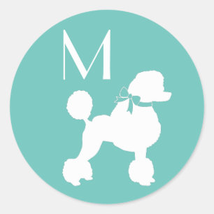Poodle Dog Puppy French Classic Round Sticker