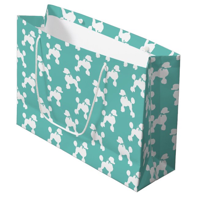 Poodle Dog Puppy French Large Gift Bag (Front Angled)