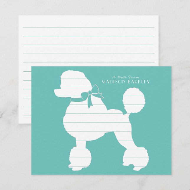 Poodle Dog Puppy French Thank You Card (Front/Back)