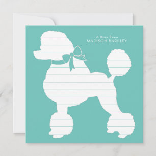 Poodle Dog Puppy French Thank You Card