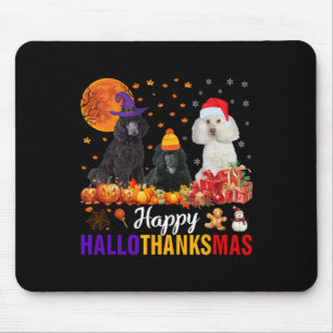 Poodle Dog Puppy Hallothanksmas Halloween Thanksgi Mouse Mat