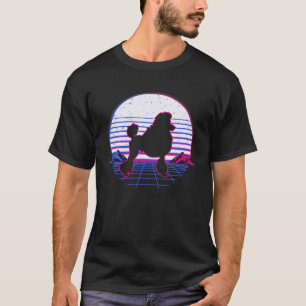 Poodle Dog Puppy Retro Vintage Sunset T-Shirt