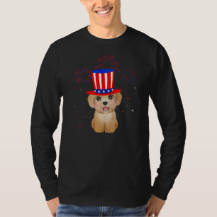 Poodle Dog Red White Blue Fireworks Decor 4th Of J T-Shirt