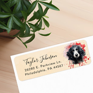 Poodle Dog Return Address Label