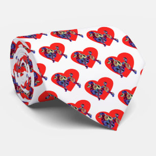 Poodle Dog Silhouette Valentines Day Heart White Tie