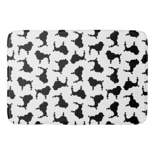 Poodle Dog Silhouettes CUSTOM BACKGROUND COLOR Bath Mat