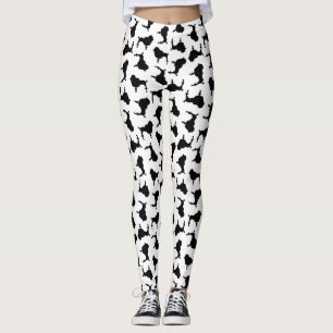 Poodle Dog Silhouettes CUSTOM BACKGROUND COLOR Leggings