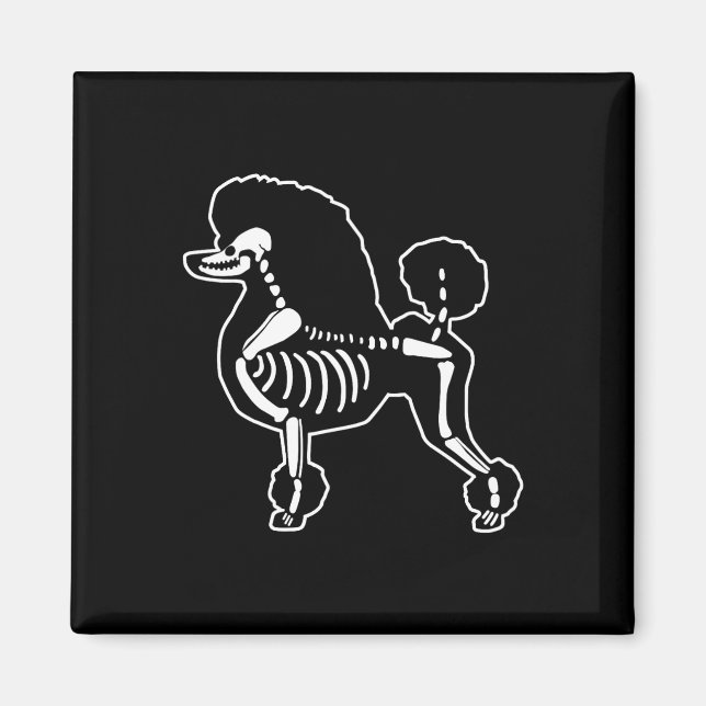 Poodle Dog Skeleton Halloween Doodle Dogs Lover Ow Magnet (Front)