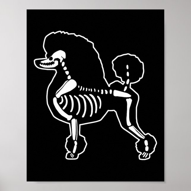 Poodle Dog Skeleton Halloween Doodle Dogs Lover Ow Poster (Front)