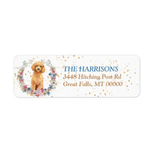 Poodle Dog Spring Flowers Wreath