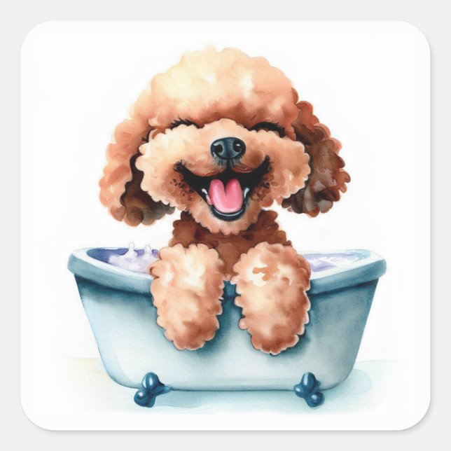 Poodle Dog Square Sticker (Front)