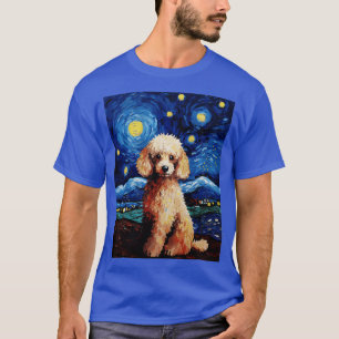 Poodle Dog Starry Night Van Gogh Art Lover T-Shirt