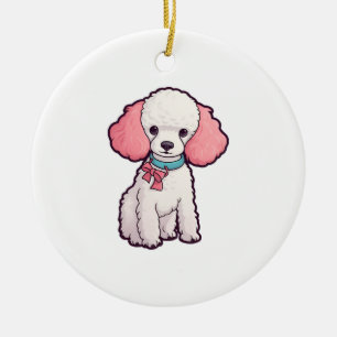 Poodle Dog Super Cute Ceramic Tree Decoration