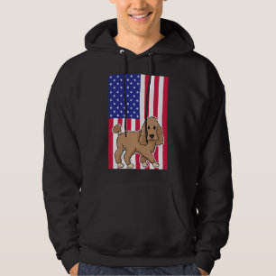Poodle Dog Usa Flag Hoodie