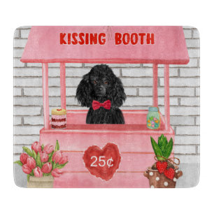 poodle Dog Valentine's Day Kissing Booth Cutting Board